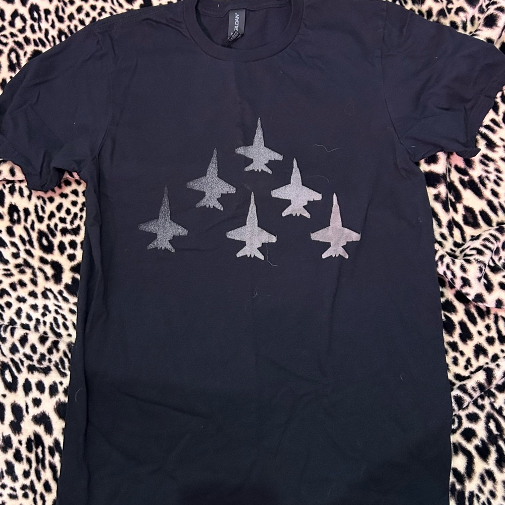 Soft Style Black Jet Graphic Tee jet formation